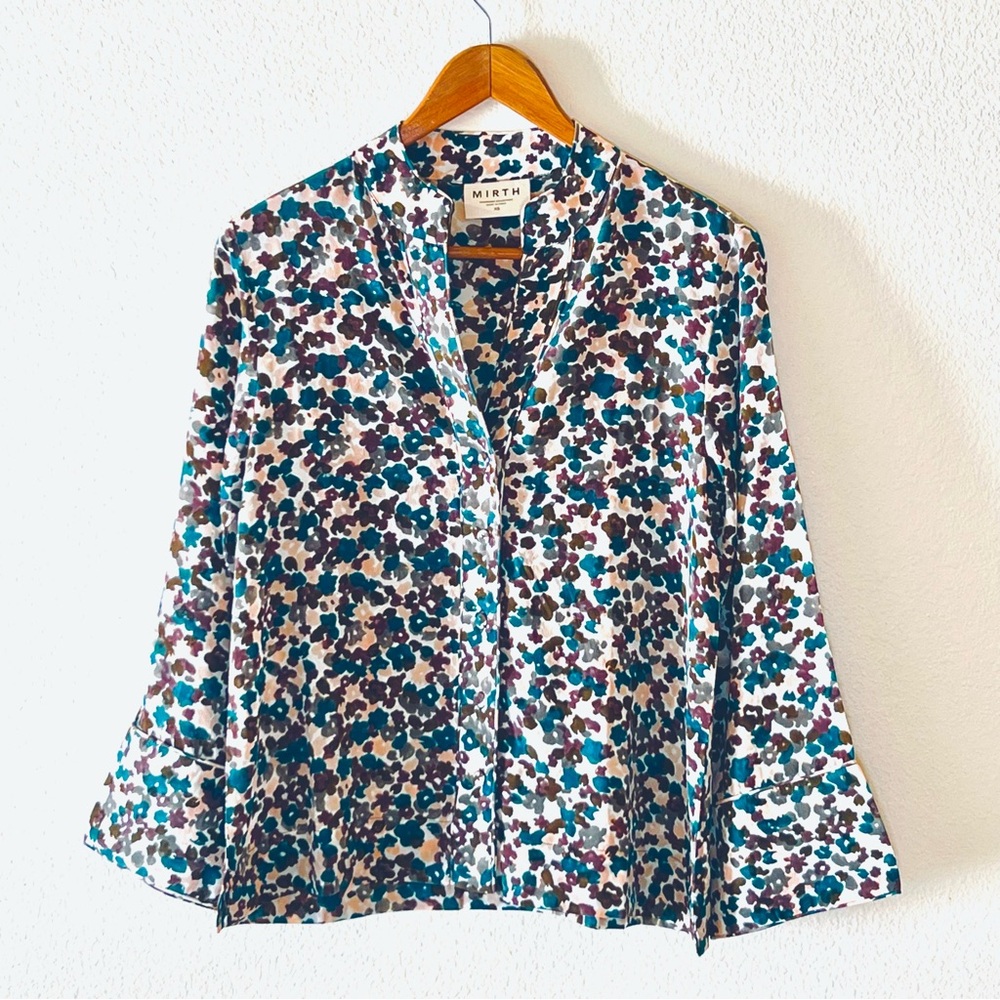 MIRTH Handmade Collection 100% Silk Blouse in Amaryllis Size: XS Color: Multi